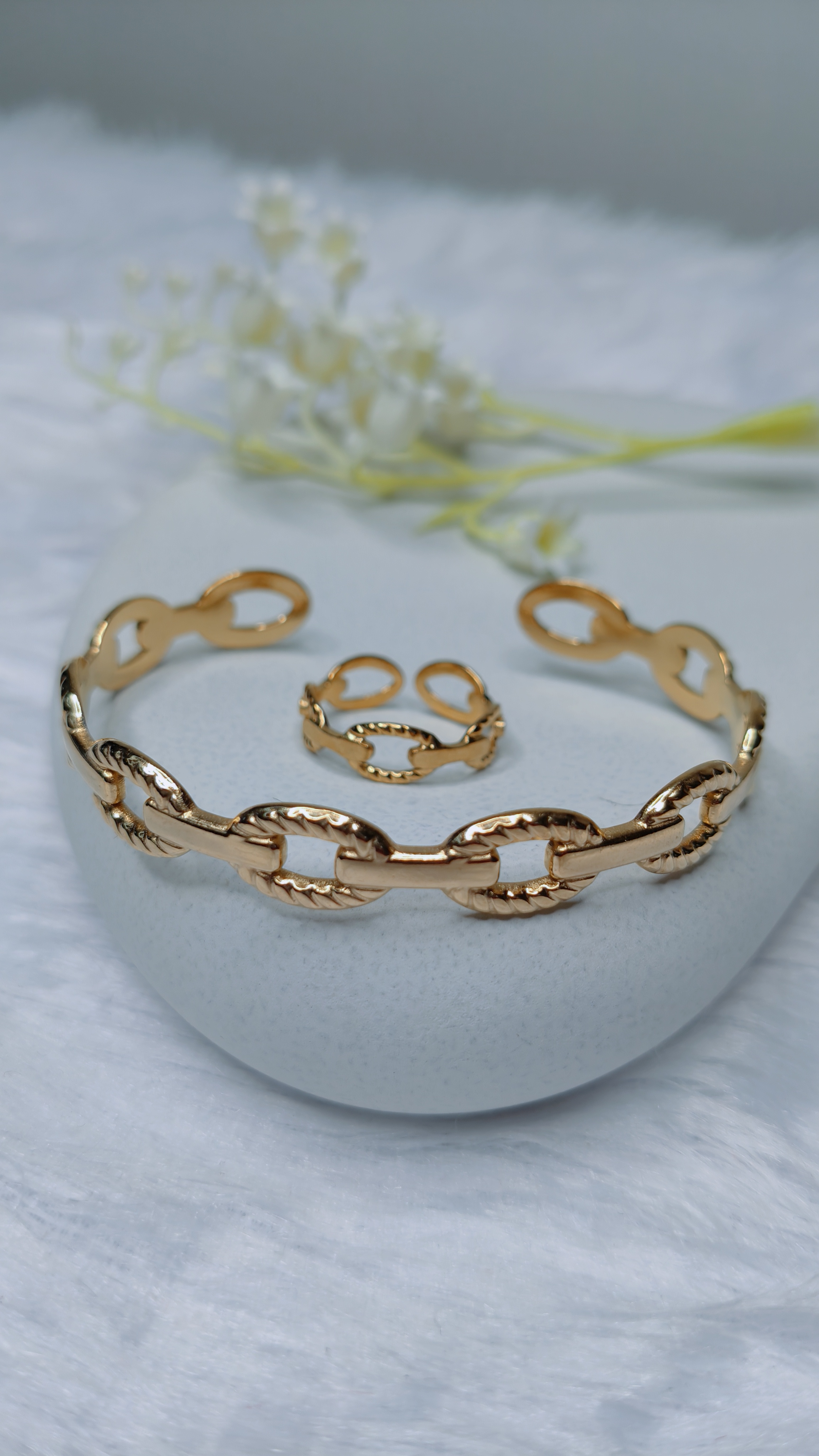 Gold Link Bracelet Duo