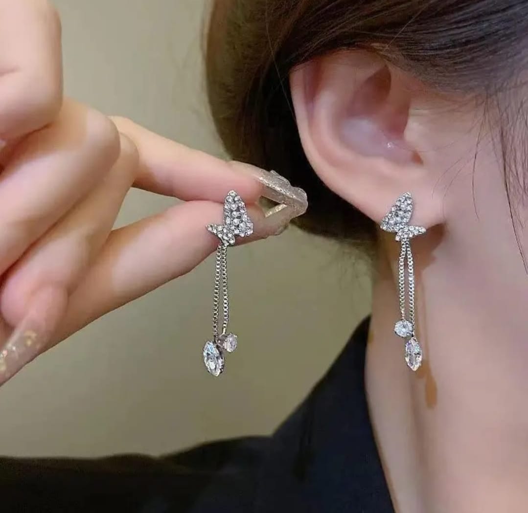 Korean Butterfly Drop Earrings