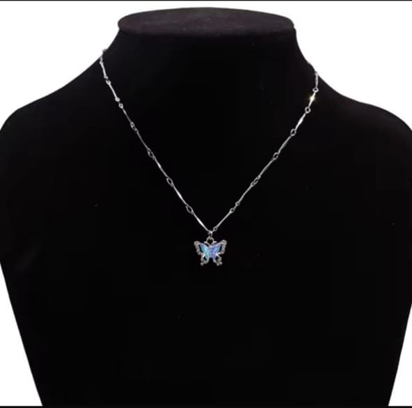 Cutesy Blue Butterfly Pendant - View 3