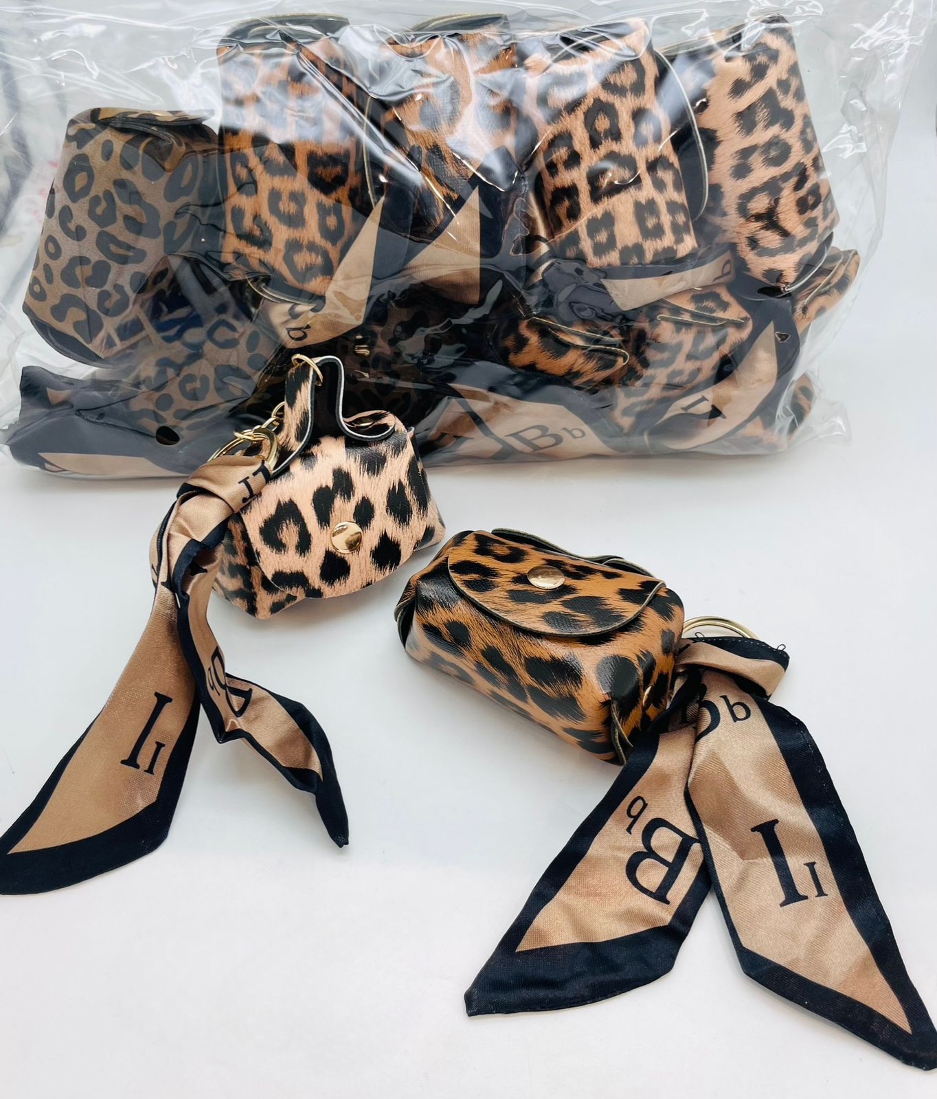 Leopard Chich Pouch Key Charm