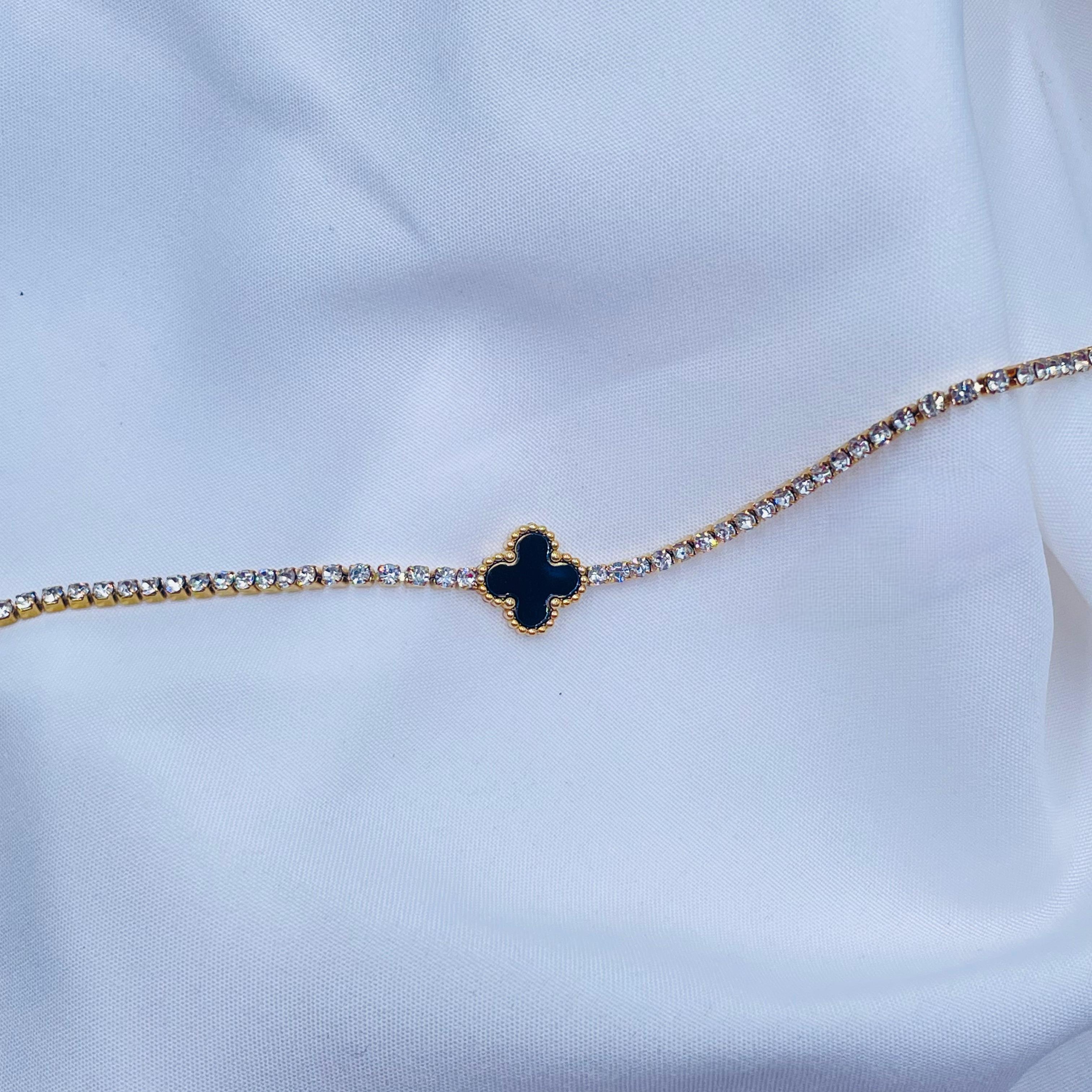 Clover Crystal Chain Bracelet 