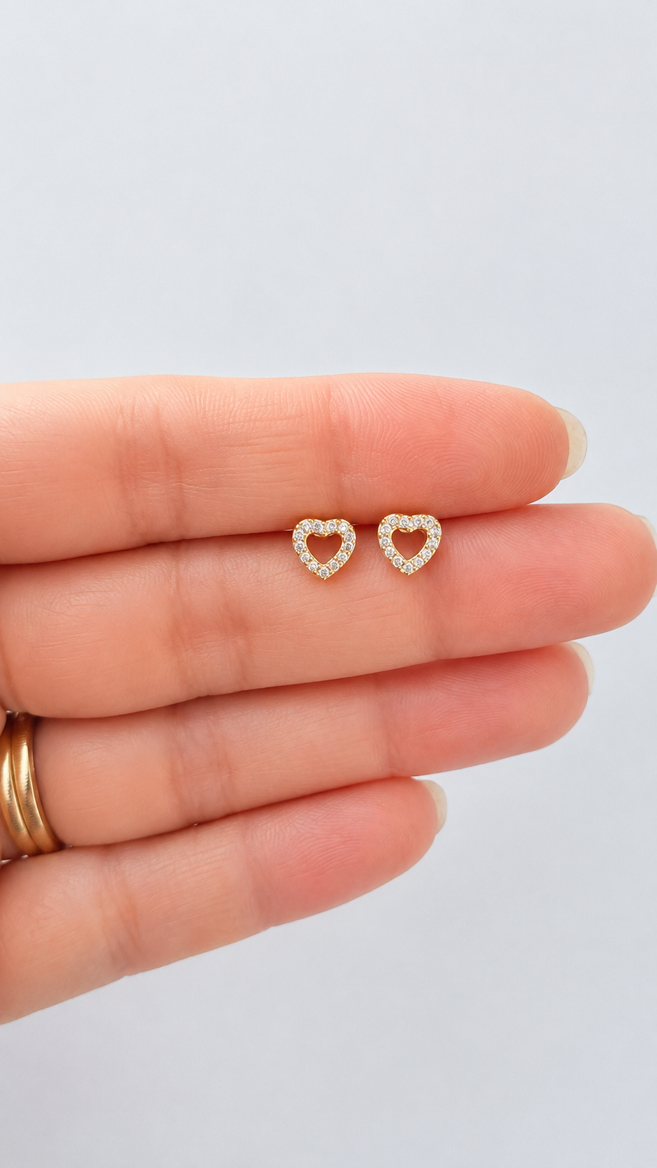 Mini Heart Ball Back Studs 