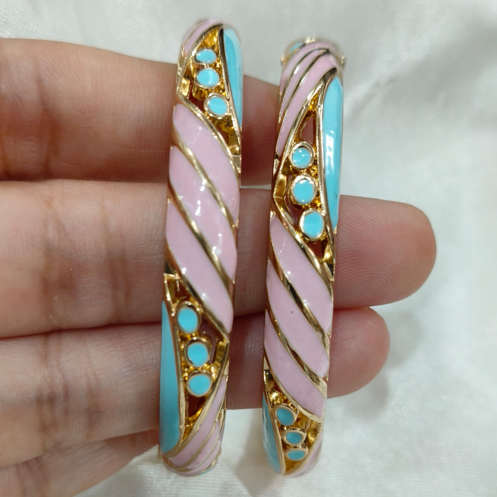 Gulabi Neel Bangles Pair