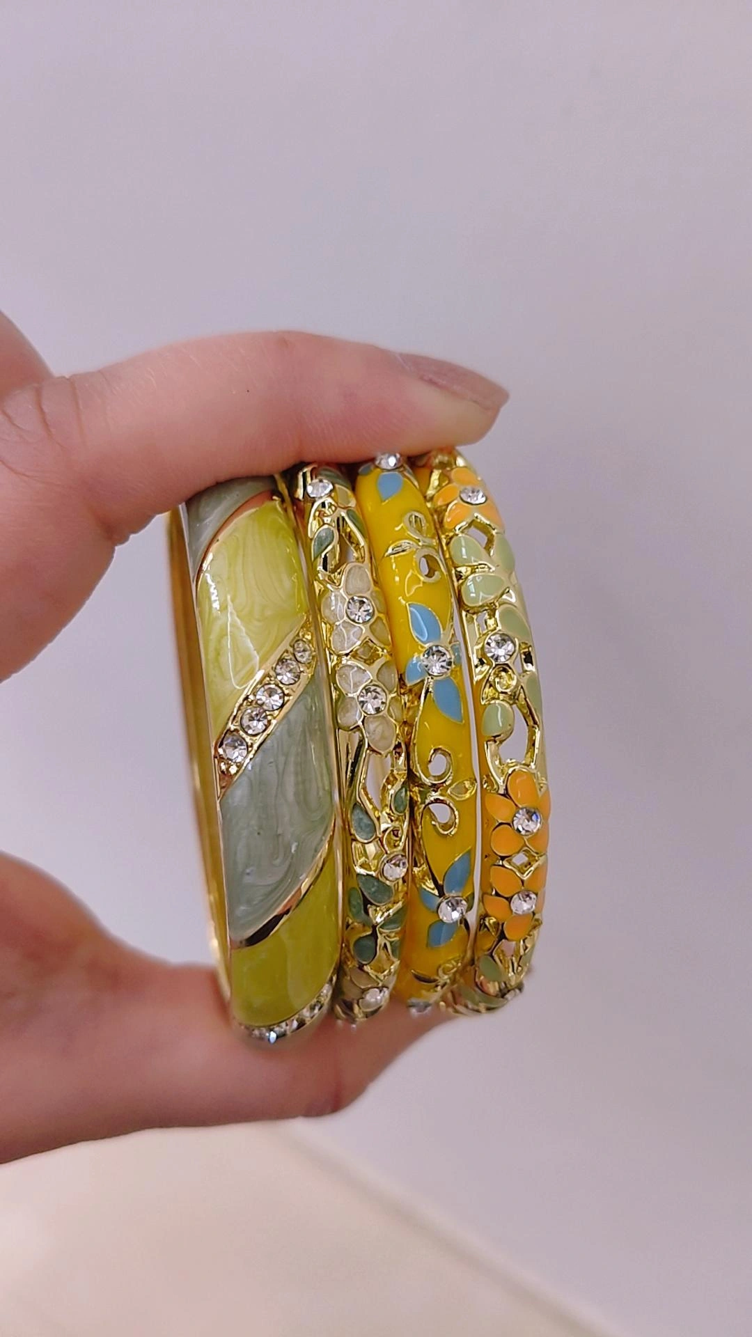 Haldi Hues Stack(Set of 4 bangles)
