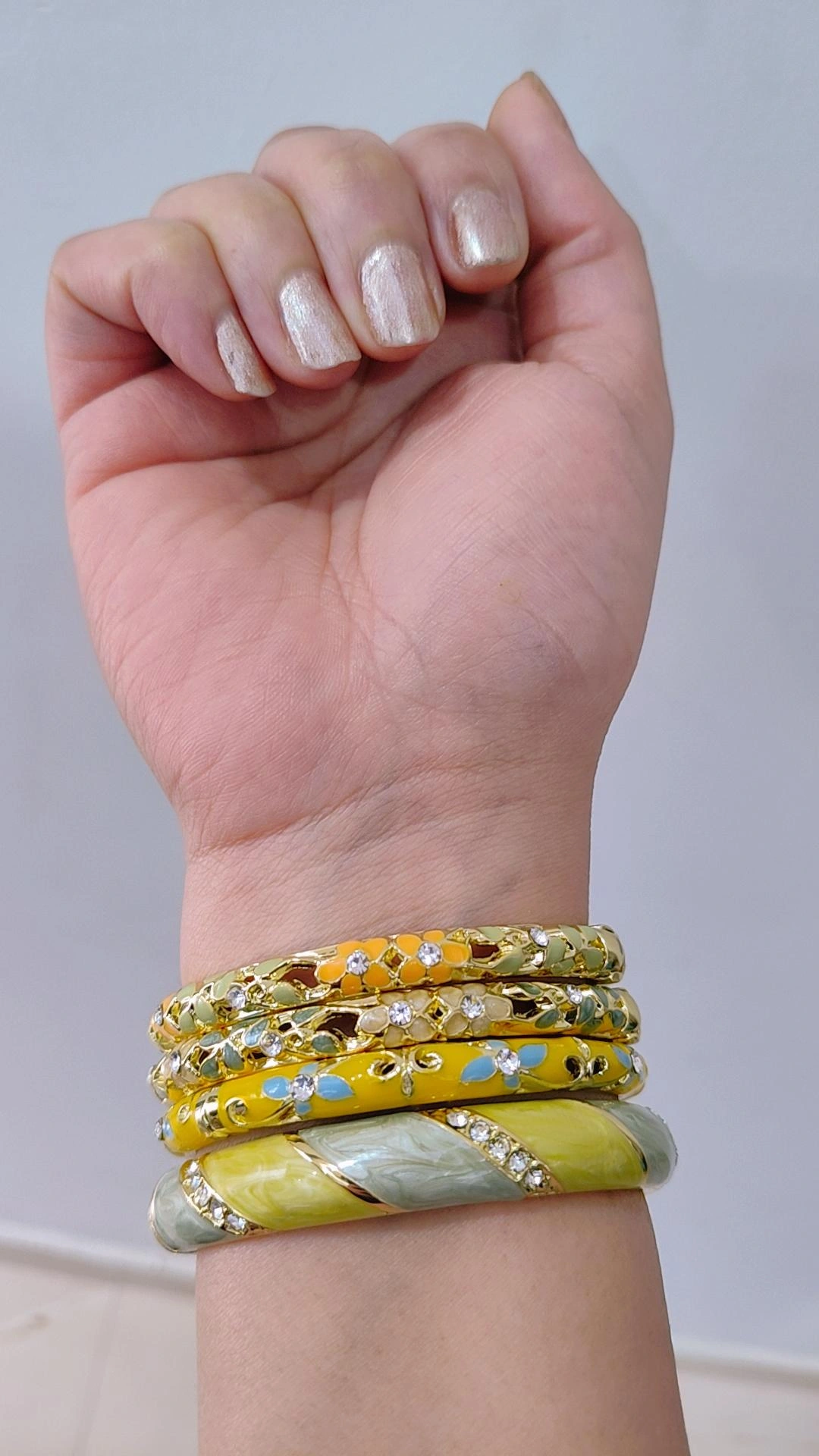 Haldi Hues Stack(Set of 4 bangles) - View 2