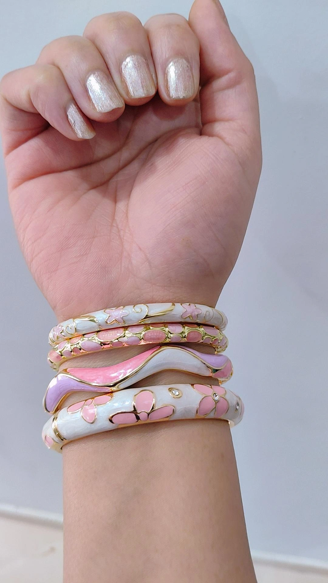 Phoolwari Stack(Set of 4 bangles) - View 2