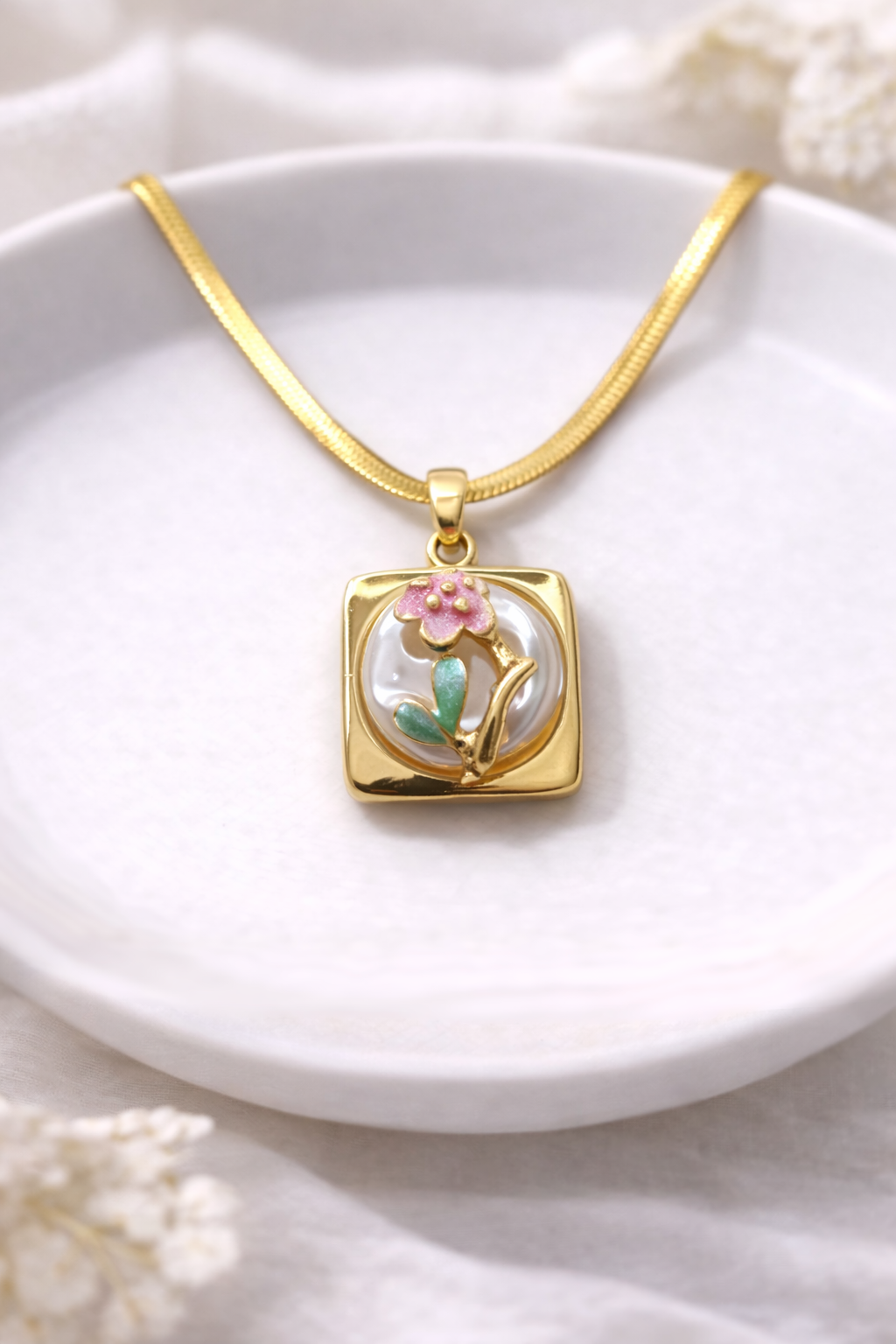 Blossom Pearl Frame Pendant 