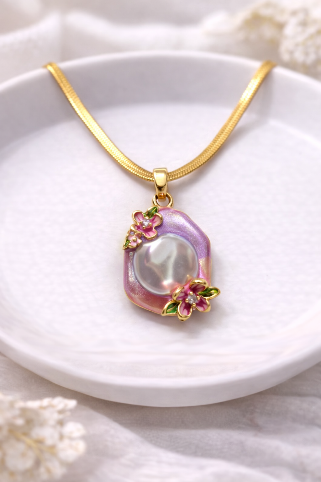 Lilac Blush Pearl Pendant 