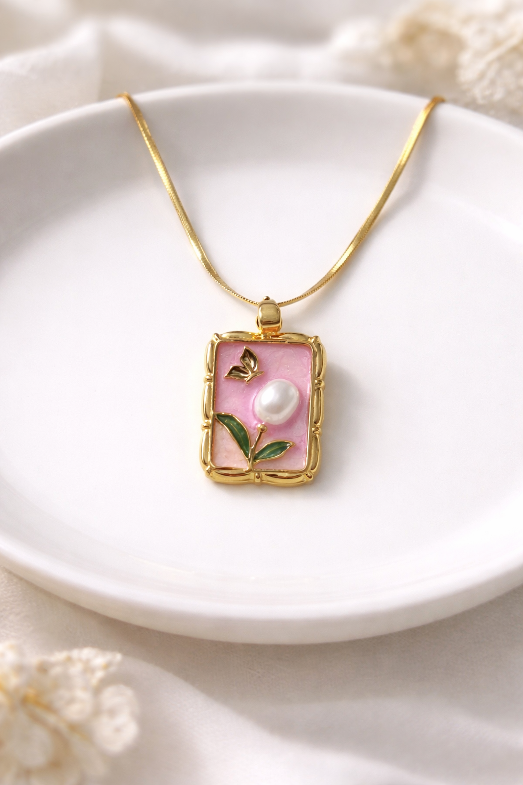 Pink Garden Pearl Pendant 