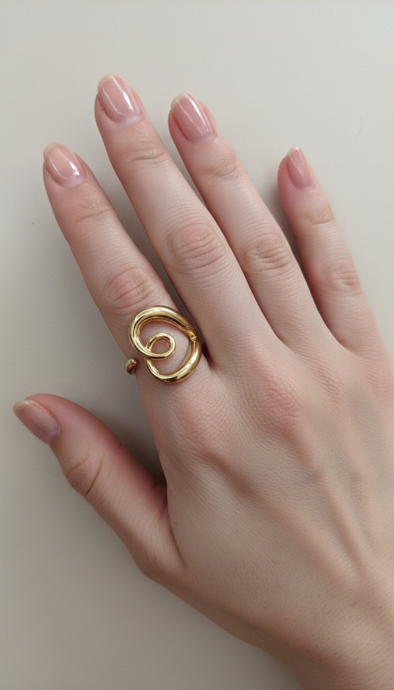 Double Spiral Gold Ring