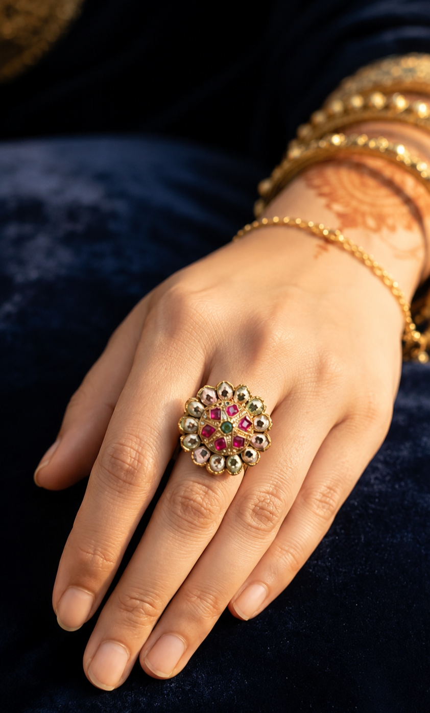 Blush Royale Polki Ring 