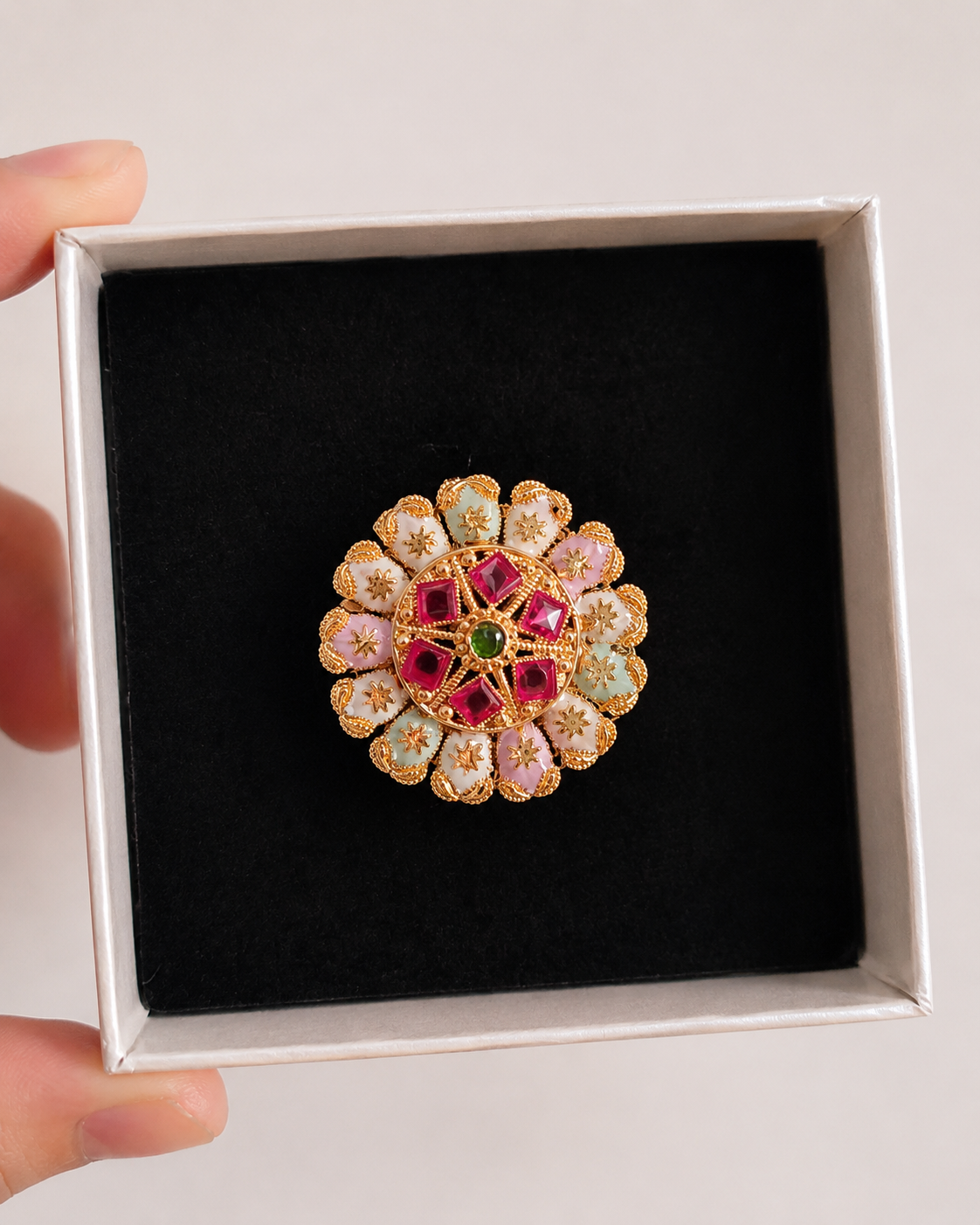 Blush Royale Polki Ring  - View 2