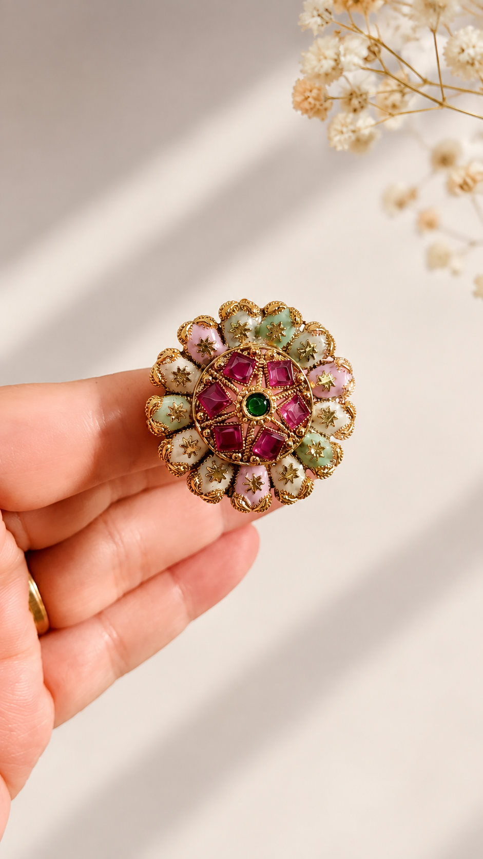 Blush Royale Polki Ring  - View 3