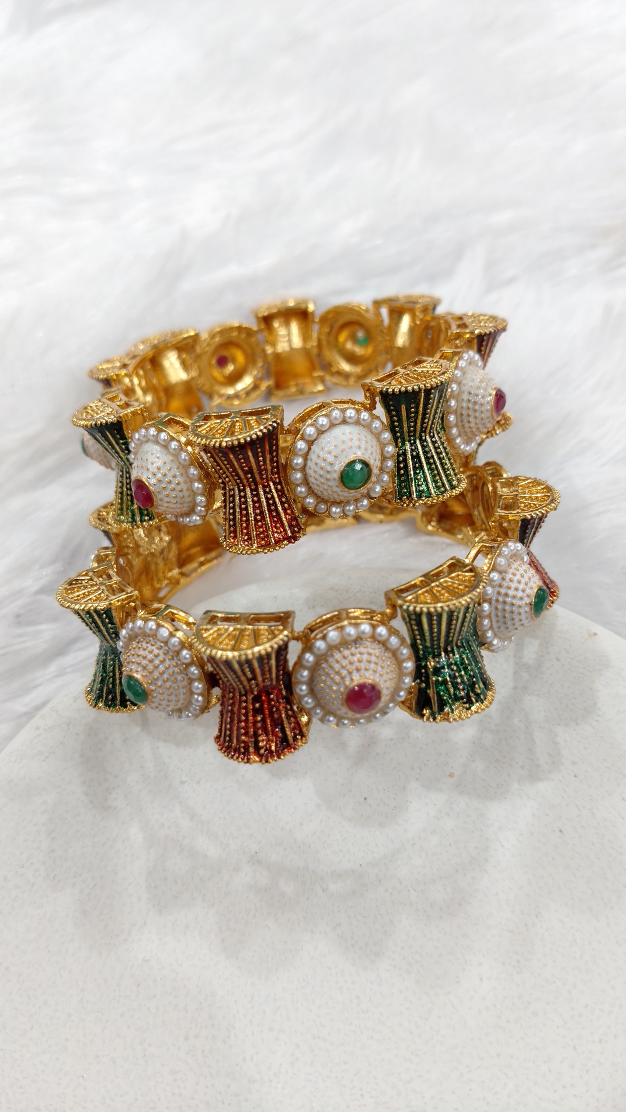 Festive Polki Gold Kada Set