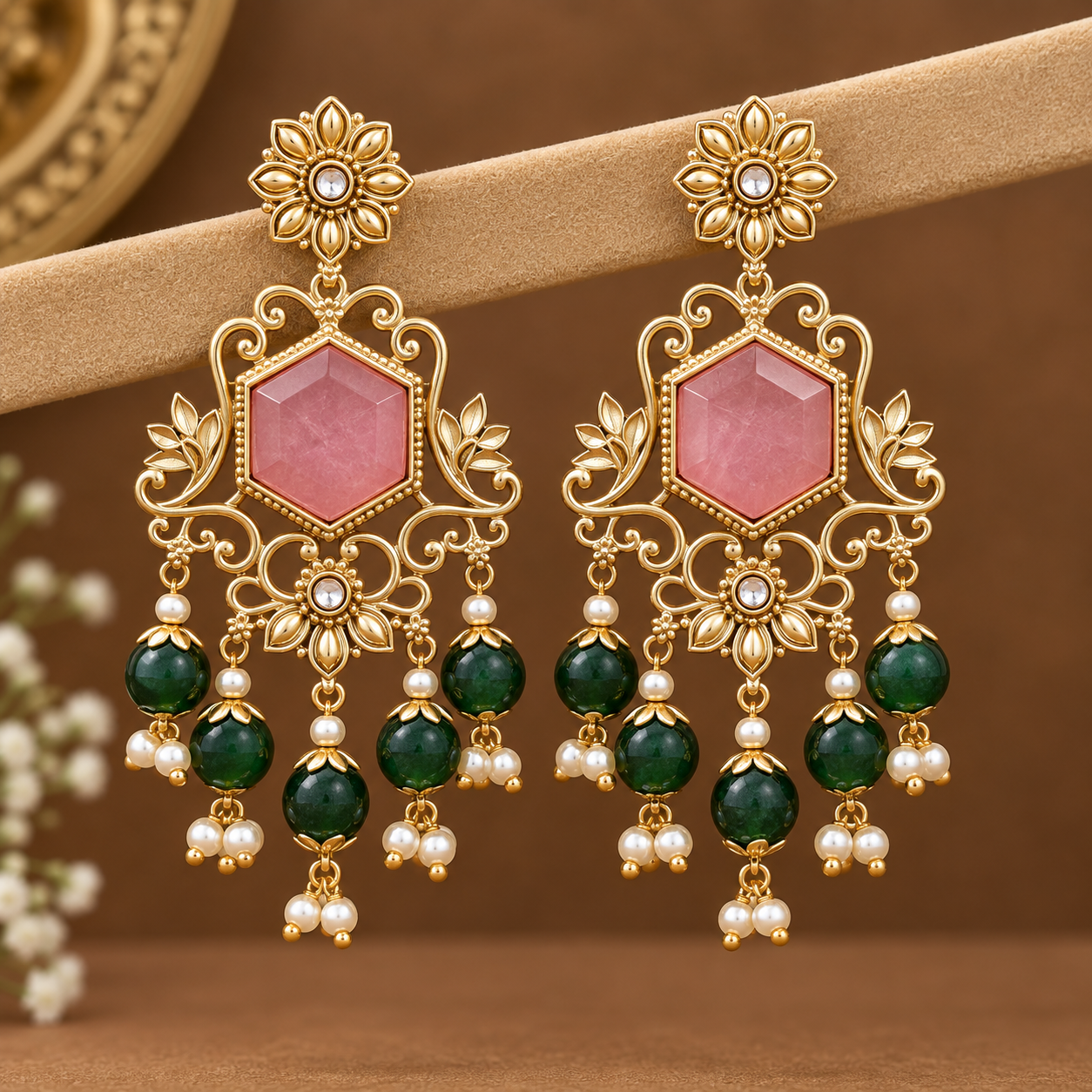 Gulrukh Gold Danglers 