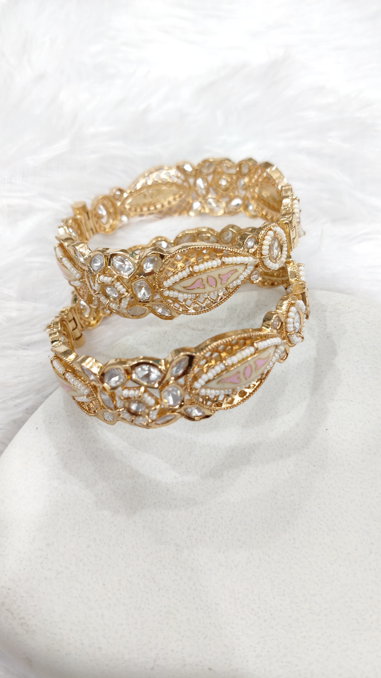 Polki Moissanite Kada